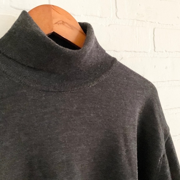 Vintage Men’s Knit Sweater Schiatti for Brisson-Brisson Turtleneck Wool Gray M - Picture 12 of 14